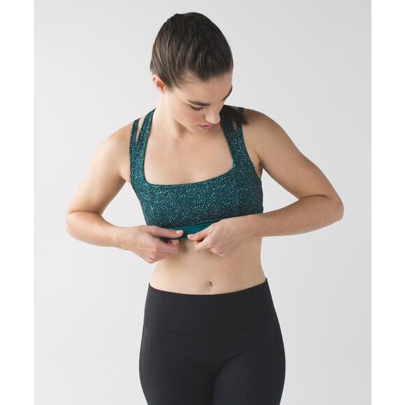 Lululemon Splendour Bra Size 6 Flashback Static Seamist Forage Teal Workout - Picture 2 of 10